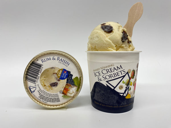 RUM & RAISIN ICE CREAM FROM SALCOMBE DAIRY
