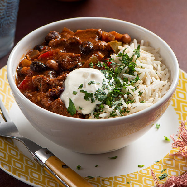 CHUNKY BEEF CHILLI & RICE - Devon Farm Kitchen