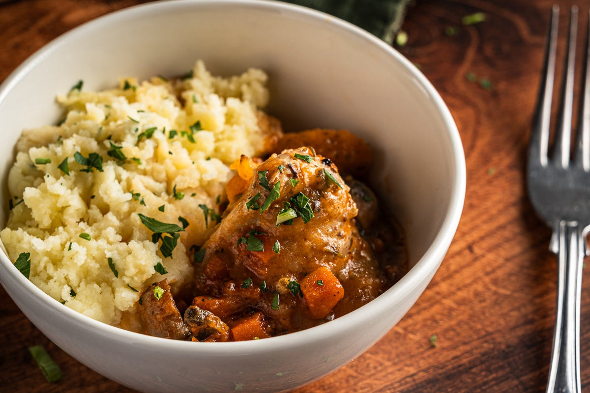 Slow Cooked Chicken Bourguignon