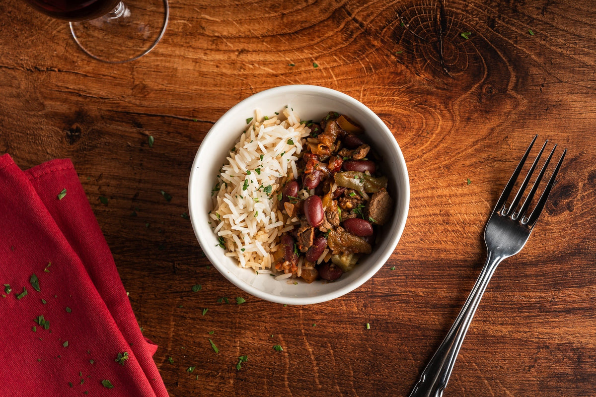 Chunky Beef Chilli & Rice