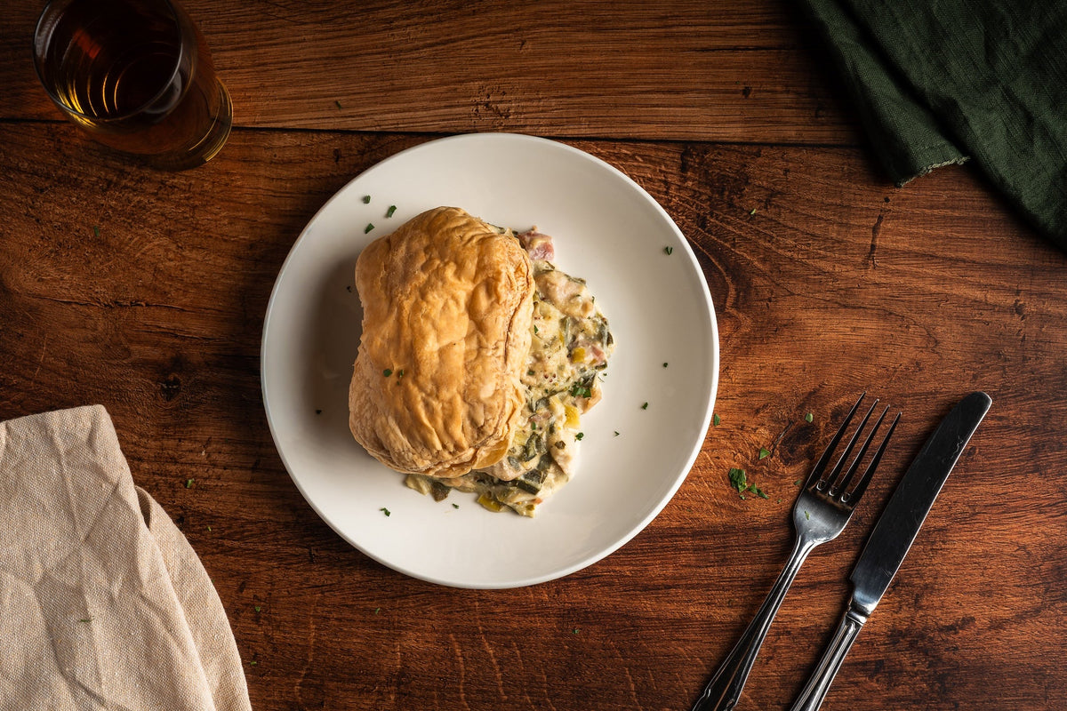 Turkey & Ham Pie with Creamy Sauce