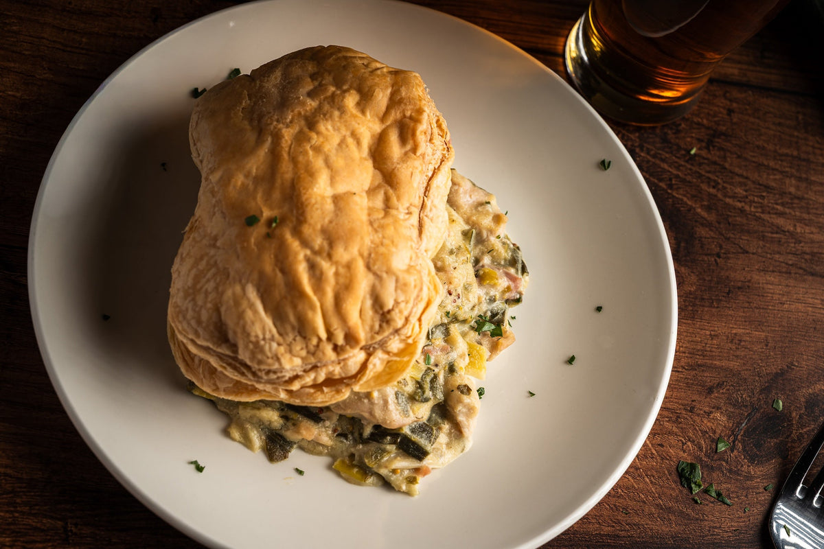 Turkey & Ham Pie with Creamy Sauce