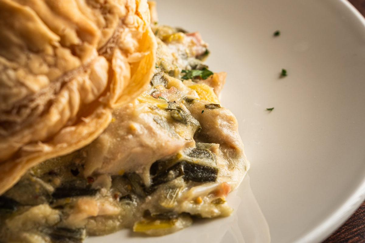 Turkey & Ham Pie with Creamy Sauce
